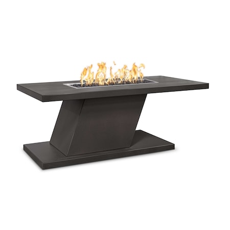 The Outdoor Plus 60 Rectangular Imperial Fire Table, Powder Coated Metal, Black, Play Electronic Ignition, Natural Gas OPT-IMPC6024EKIT-BLK-NG